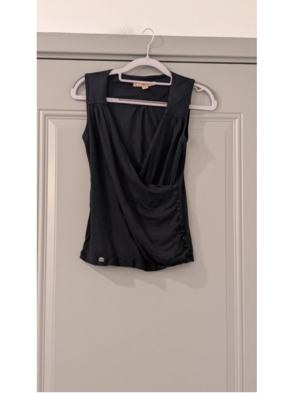 Women's Ted Baker Black Sleeveless Wrap Blouse Size S